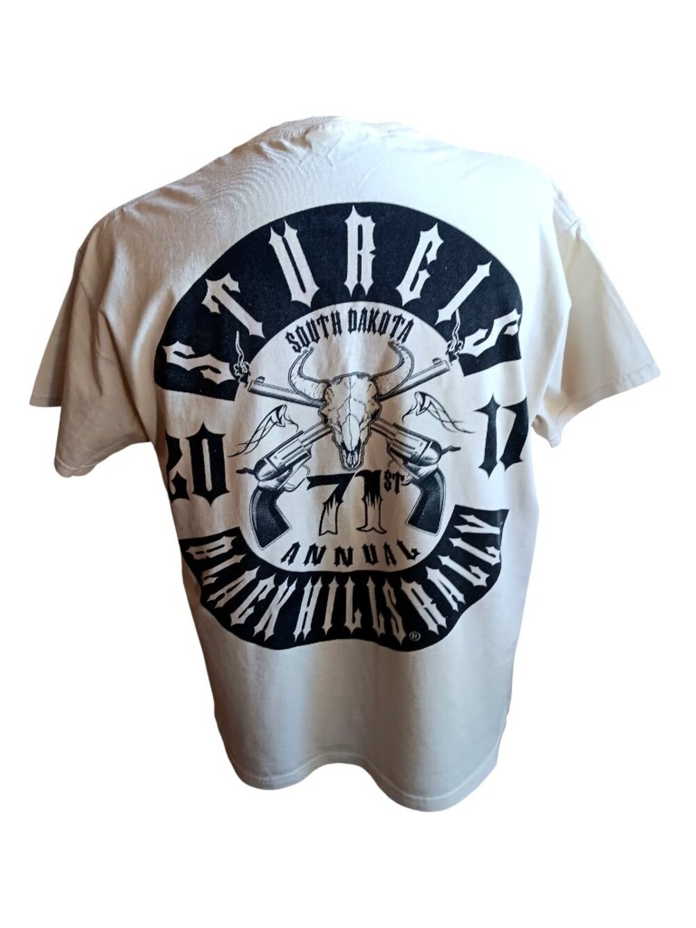 T-Shirt XL Sturgis 2011 Black Hills Rally White Short Sleeve Fruit Of The Loom